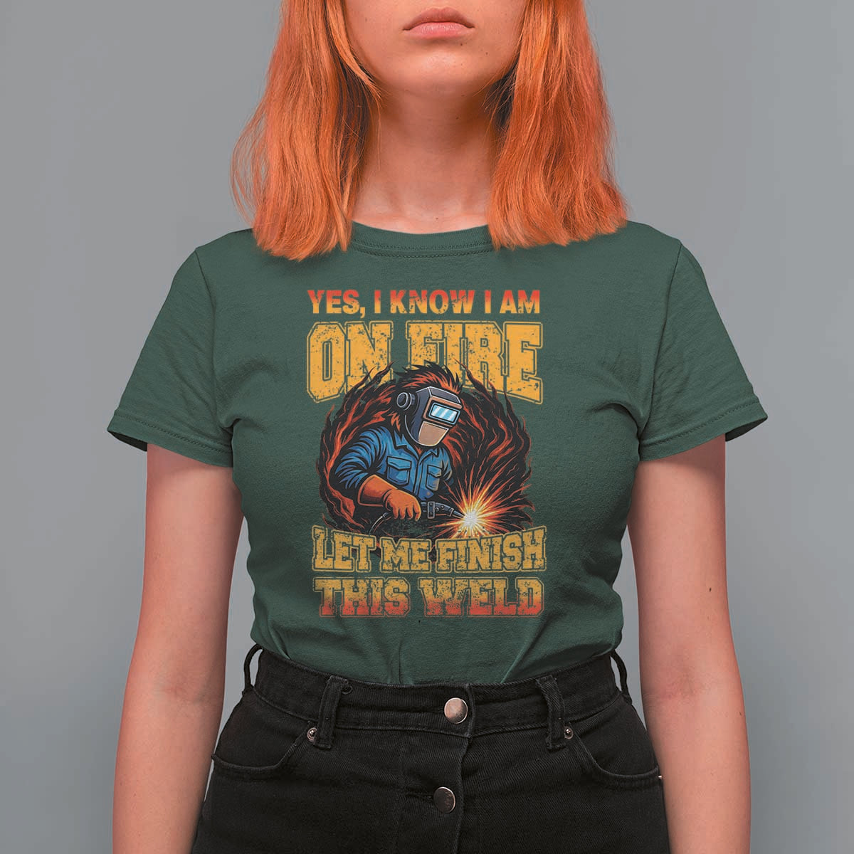 Funny Welding Bigfoot T Shirt For Women Cryptid Welder Sasquatch - Wonder Print Shop
