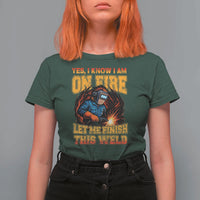 Funny Welding Bigfoot T Shirt For Women Cryptid Welder Sasquatch - Wonder Print Shop