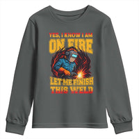 Funny Welding Bigfoot Youth Sweatshirt Cryptid Welder Sasquatch - Wonder Print Shop