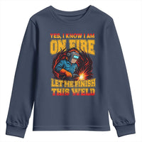 Funny Welding Bigfoot Youth Sweatshirt Cryptid Welder Sasquatch - Wonder Print Shop