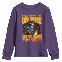 Funny Welding Bigfoot Youth Sweatshirt Cryptid Welder Sasquatch - Wonder Print Shop