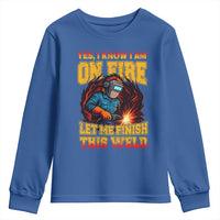 Funny Welding Bigfoot Youth Sweatshirt Cryptid Welder Sasquatch - Wonder Print Shop