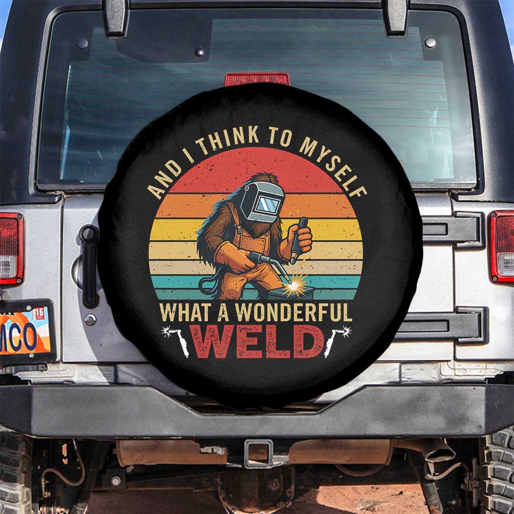 Funny Welding Bigfoot Spare Tire Cover And I Think To Myself What A Wonderful Weld - Wonder Print Shop