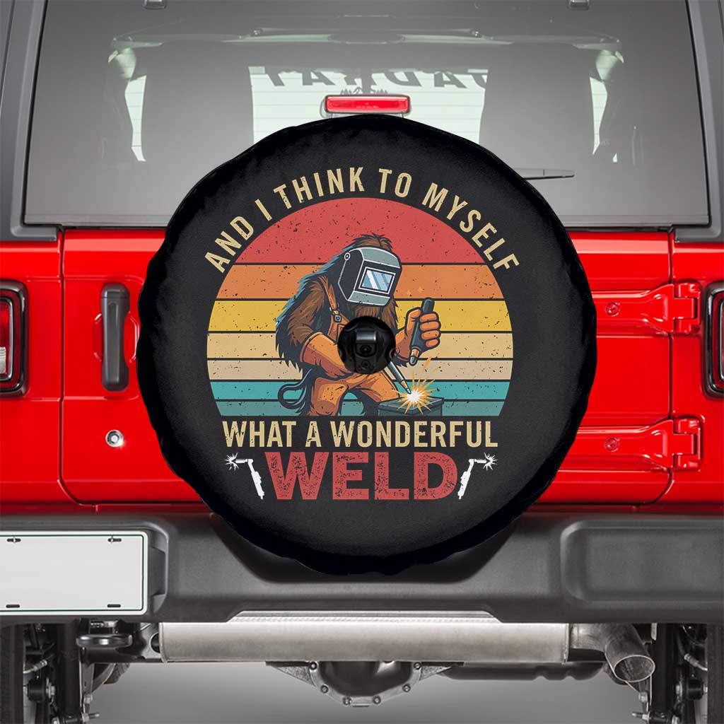 Funny Welding Bigfoot Spare Tire Cover And I Think To Myself What A Wonderful Weld - Wonder Print Shop