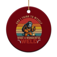 Funny Welding Bigfoot Ceramic Ornament And I Think To Myself What A Wonderful Weld - Wonder Print Shop