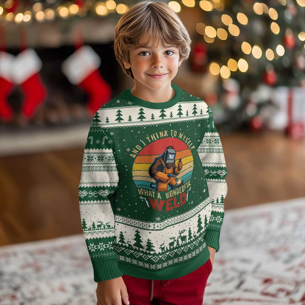 Funny Welding Bigfoot Ugly Christmas Sweater And I Think To Myself What A Wonderful Weld - Wonder Print Shop