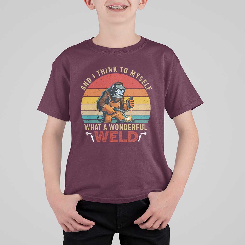 Funny Welding Bigfoot T Shirt For Kid And I Think To Myself What A Wonderful Weld - Wonder Print Shop