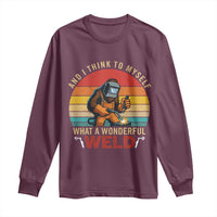Funny Welding Bigfoot Long Sleeve Shirt And I Think To Myself What A Wonderful Weld - Wonder Print Shop