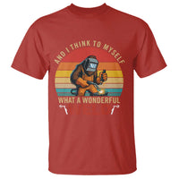 Funny Welding Bigfoot T Shirt And I Think To Myself What A Wonderful Weld - Wonder Print Shop