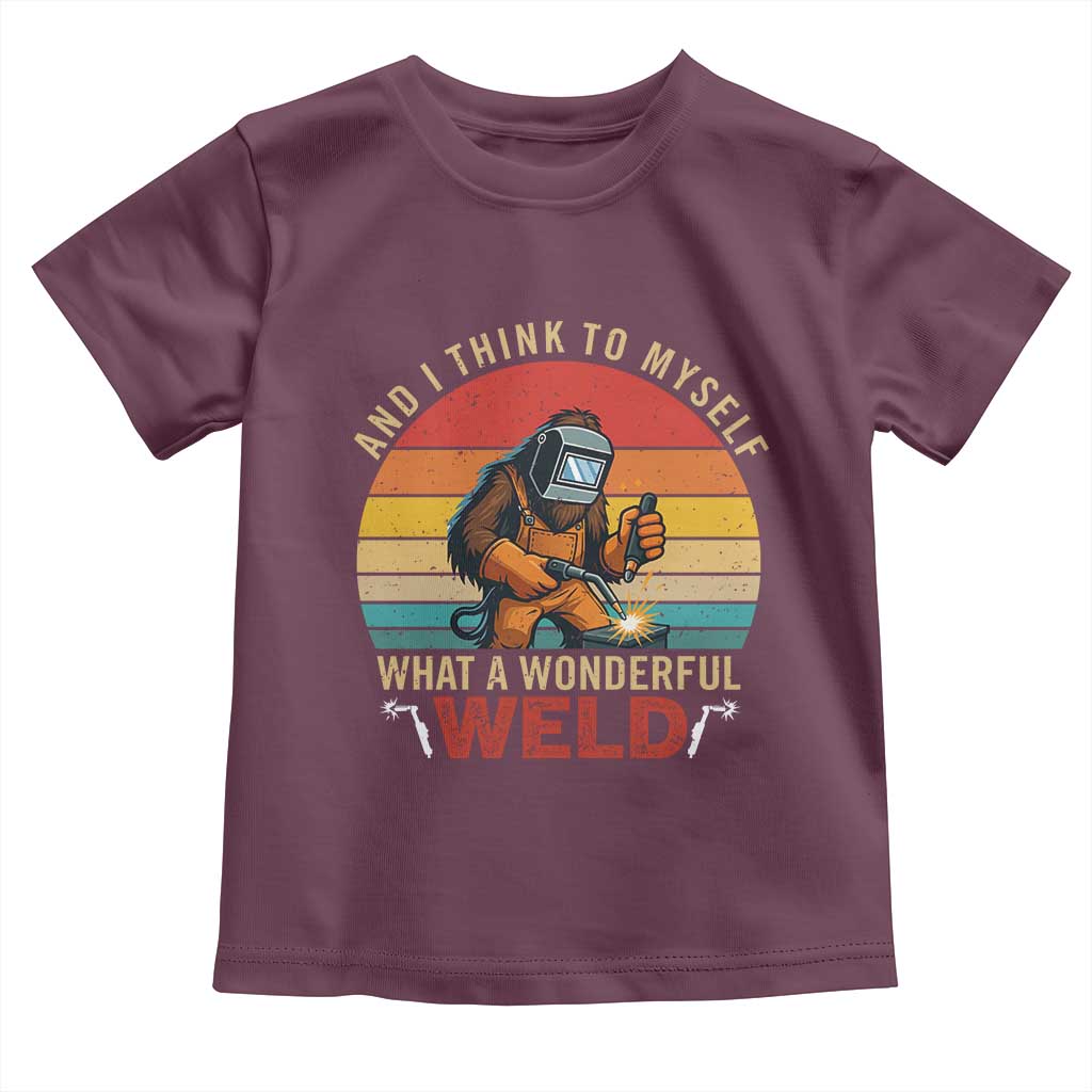 Funny Welding Bigfoot Toddler T Shirt And I Think To Myself What A Wonderful Weld - Wonder Print Shop