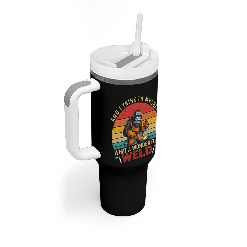Funny Welding Bigfoot Tumbler With Handle And I Think To Myself What A Wonderful Weld - Wonder Print Shop