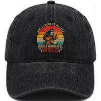 Funny Welding Bigfoot Washed Cotton Baseball Cap And I Think To Myself What A Wonderful Weld