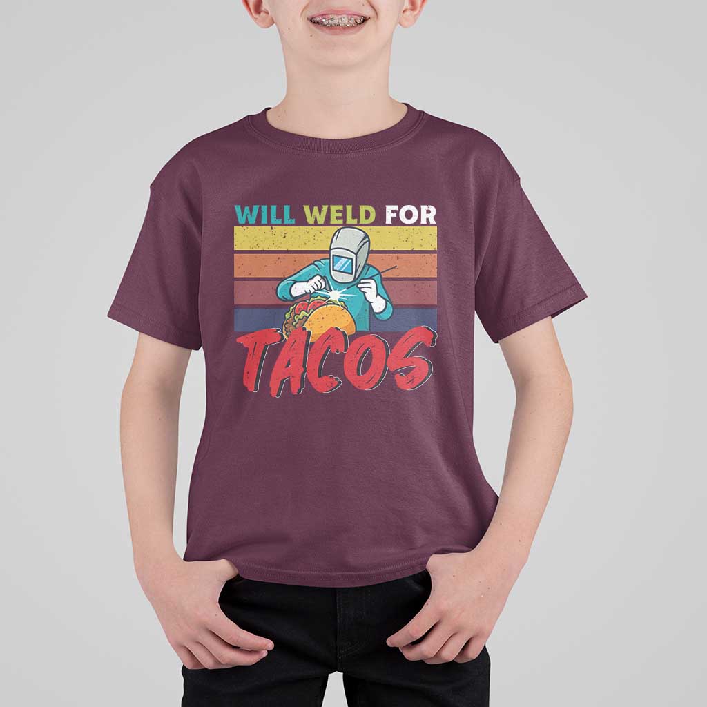 Funny Welding T Shirt For Kid Will Weld For Tacos - Wonder Print Shop