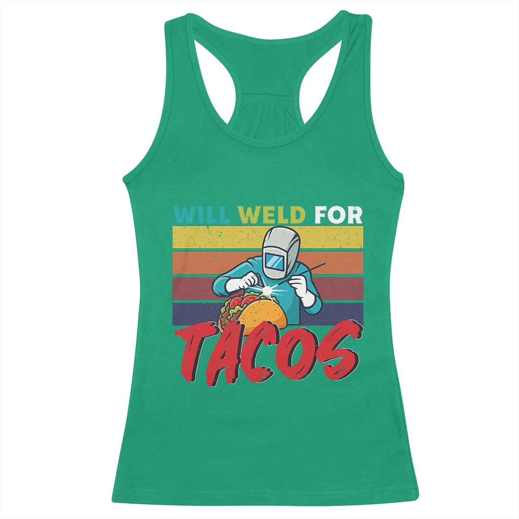 Funny Welding Racerback Tank Top Will Weld For Tacos - Wonder Print Shop