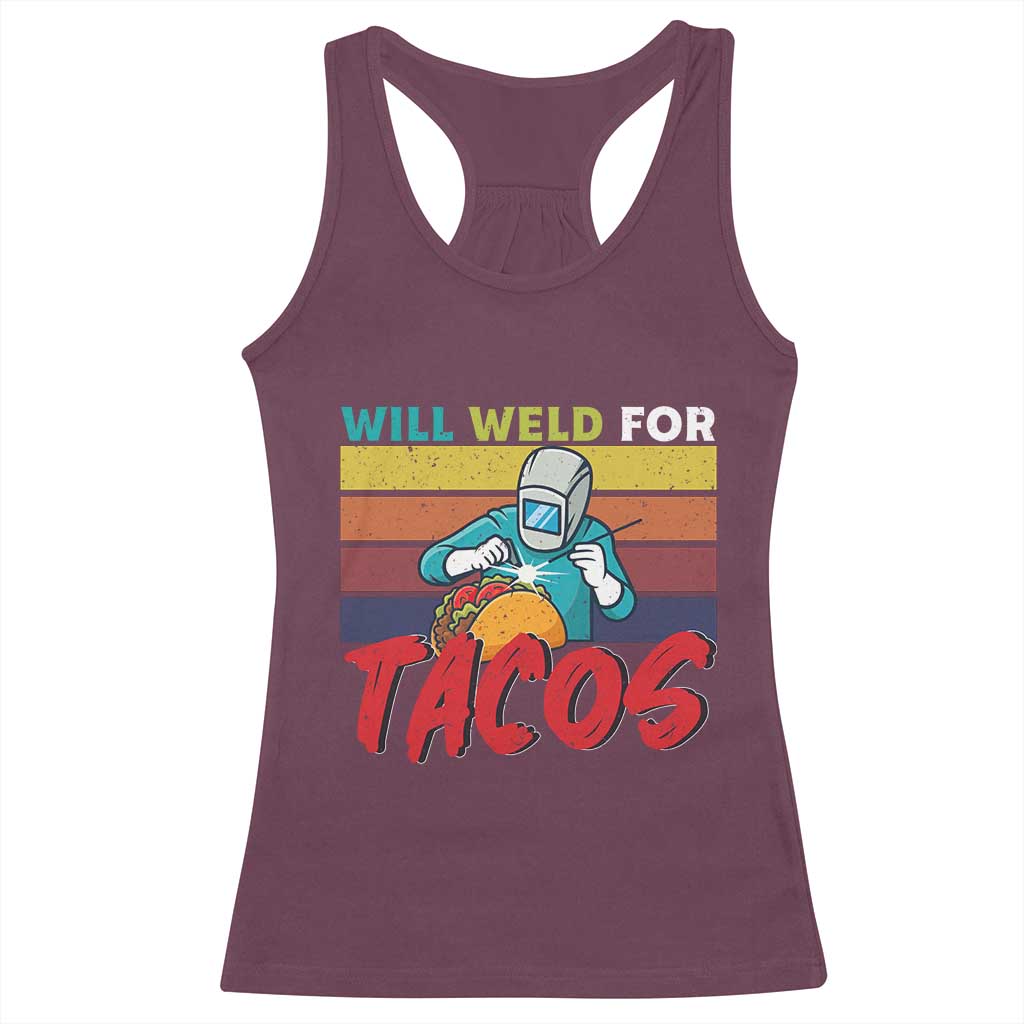 Funny Welding Racerback Tank Top Will Weld For Tacos - Wonder Print Shop