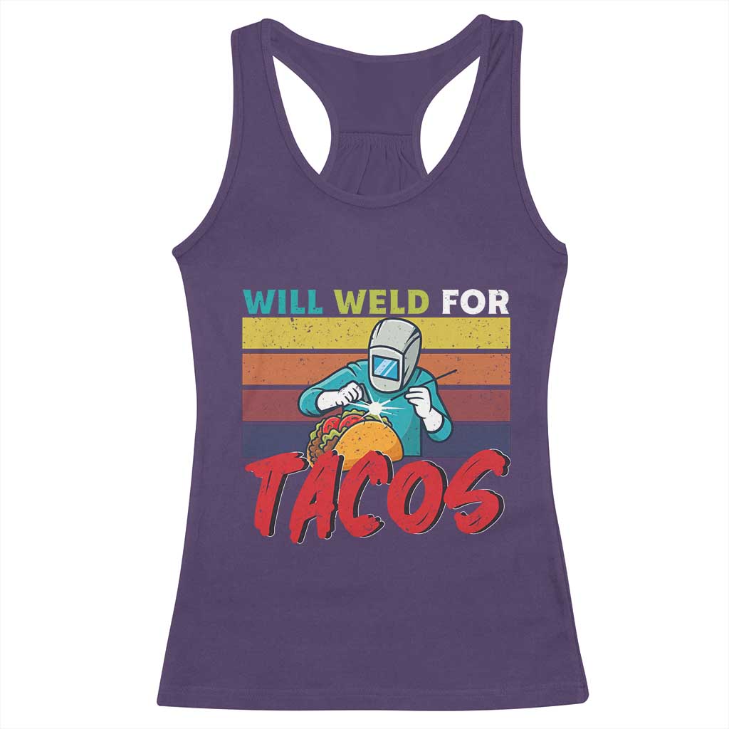 Funny Welding Racerback Tank Top Will Weld For Tacos - Wonder Print Shop
