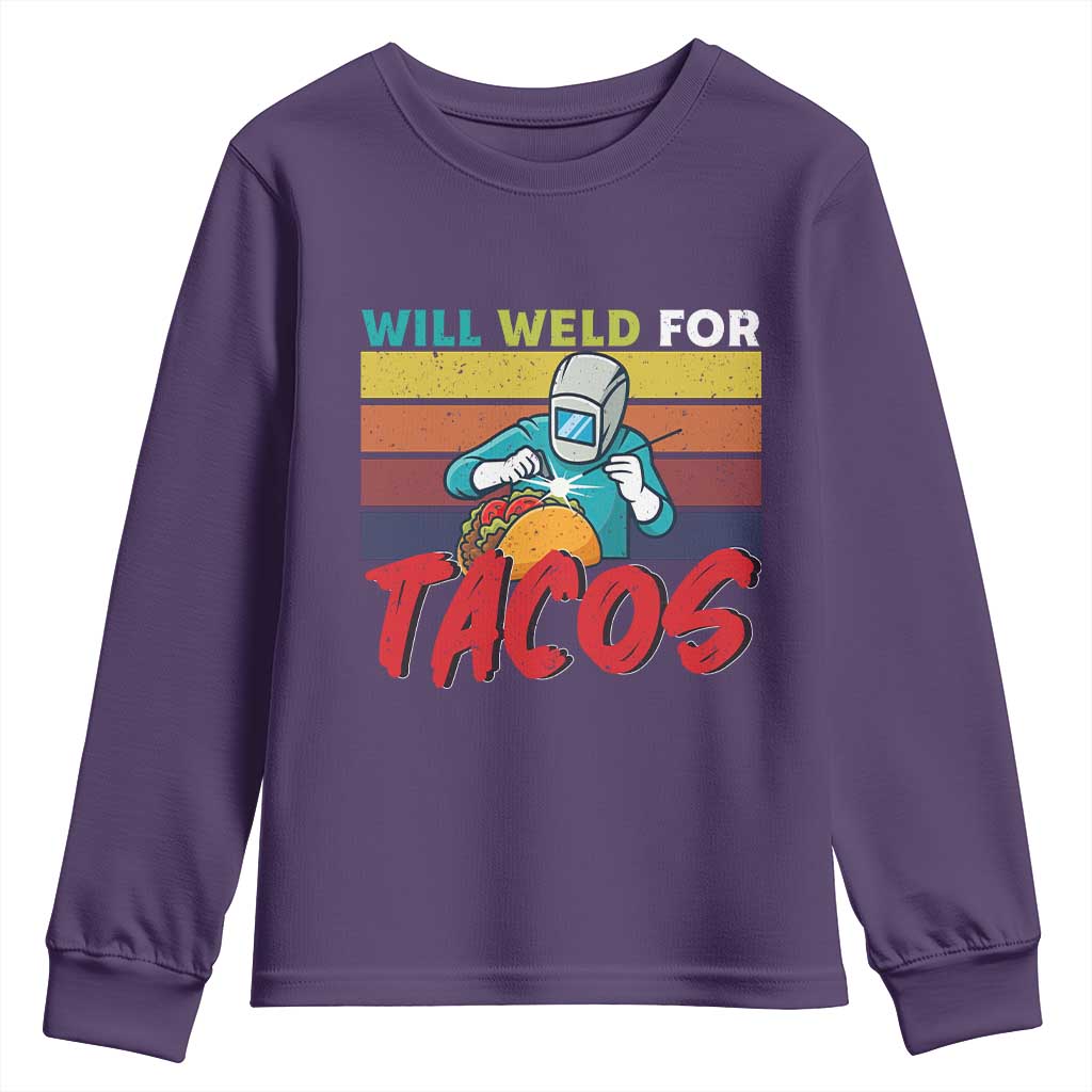 Funny Welding Youth Sweatshirt Will Weld For Tacos - Wonder Print Shop