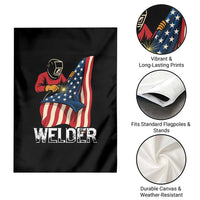 Welder Patriotic American Flag Garden Flag - Wonder Print Shop