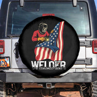 Welder Patriotic American Flag Spare Tire Cover - Wonder Print Shop