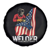 Welder Patriotic American Flag Spare Tire Cover - Wonder Print Shop