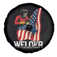 Welder Patriotic American Flag Spare Tire Cover - Wonder Print Shop