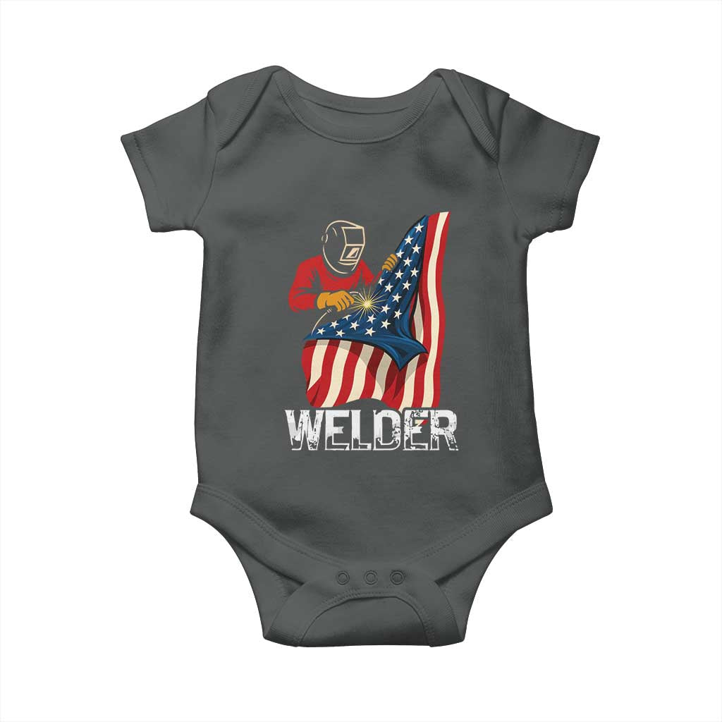 Welder Patriotic American Flag Baby Onesie - Wonder Print Shop