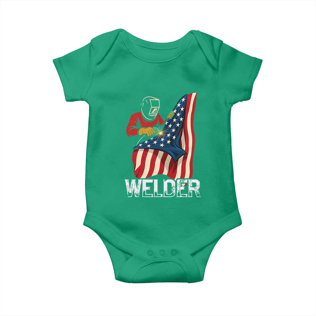 Welder Patriotic American Flag Baby Onesie - Wonder Print Shop