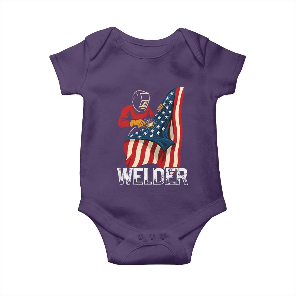 Welder Patriotic American Flag Baby Onesie - Wonder Print Shop