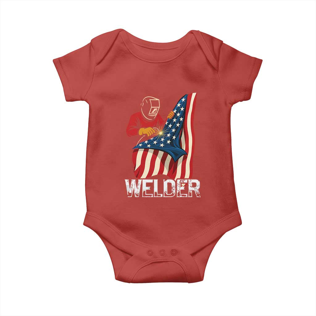Welder Patriotic American Flag Baby Onesie - Wonder Print Shop