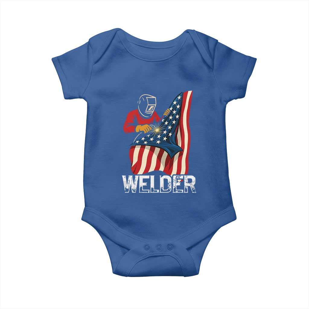 Welder Patriotic American Flag Baby Onesie - Wonder Print Shop