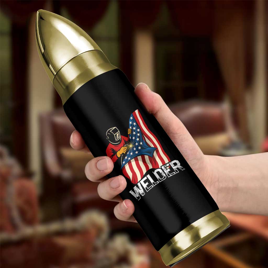 Welder Patriotic American Flag Bullet Tumbler - Wonder Print Shop
