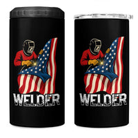 Welder Patriotic American Flag 4 in 1 Can Cooler Tumbler - Wonder Print Shop