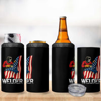 Welder Patriotic American Flag 4 in 1 Can Cooler Tumbler - Wonder Print Shop
