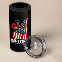 Welder Patriotic American Flag 4 in 1 Can Cooler Tumbler - Wonder Print Shop