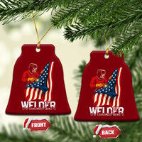 Welder Patriotic American Flag Ceramic Ornament - Wonder Print Shop