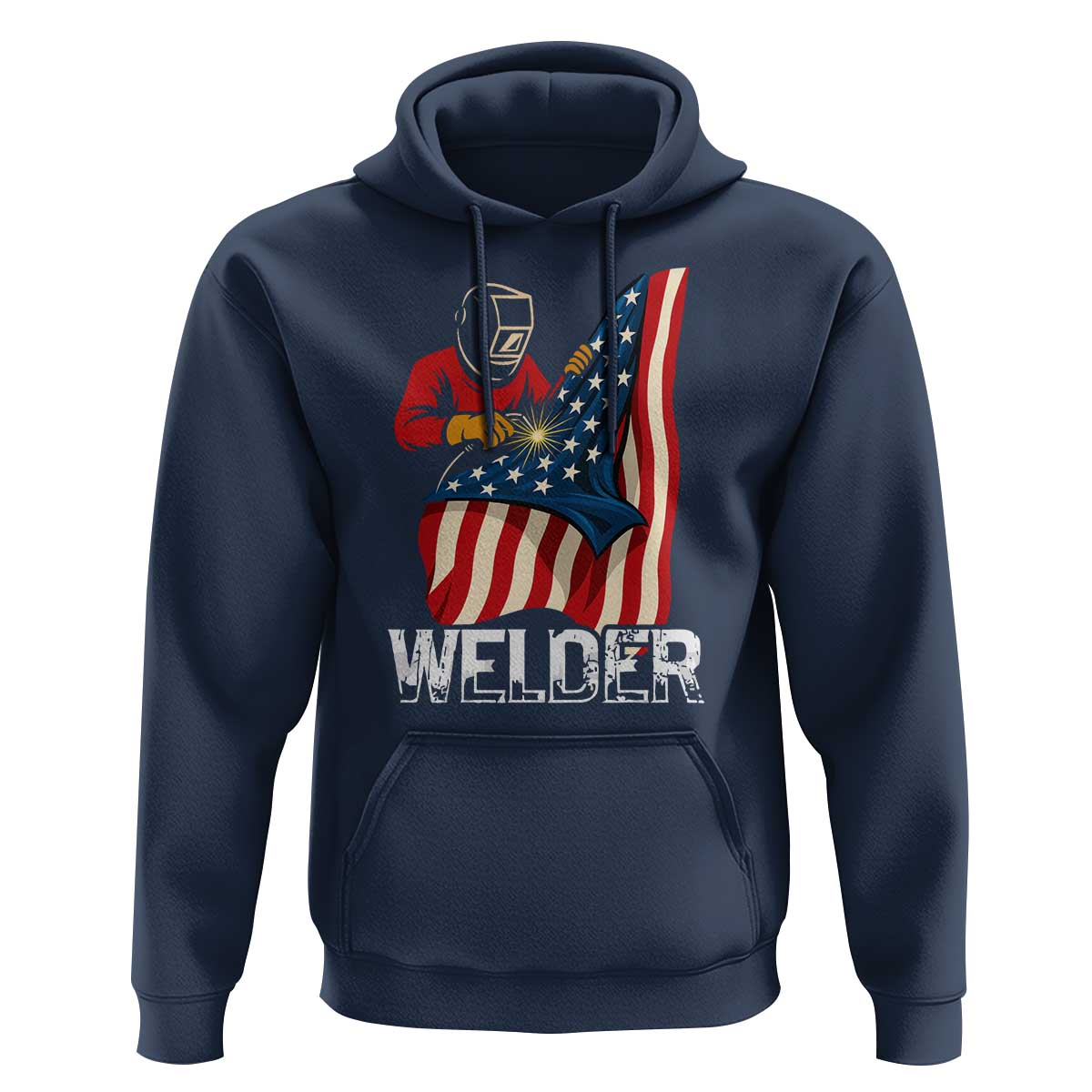 Welder Patriotic American Flag Hoodie - Wonder Print Shop