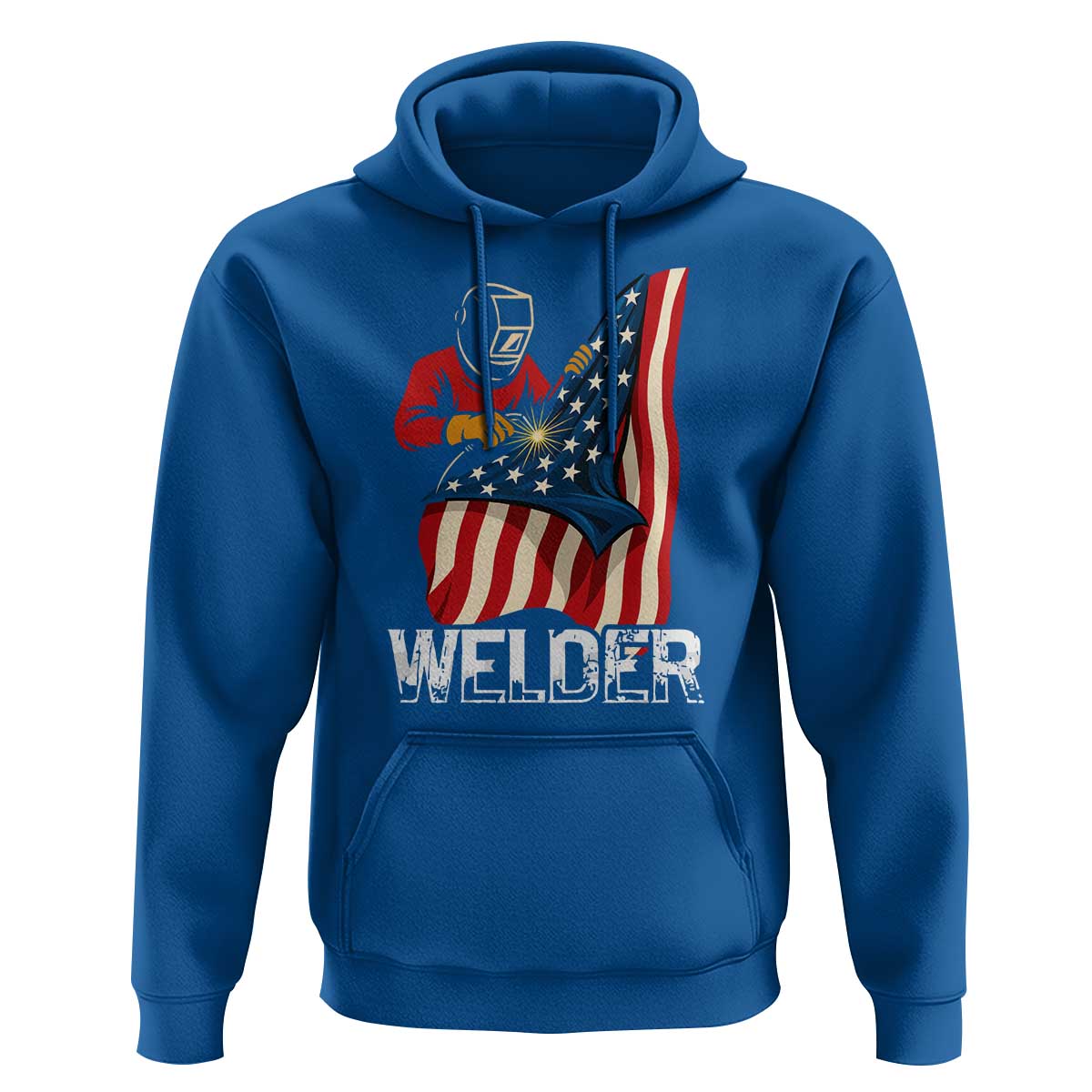 Welder Patriotic American Flag Hoodie - Wonder Print Shop