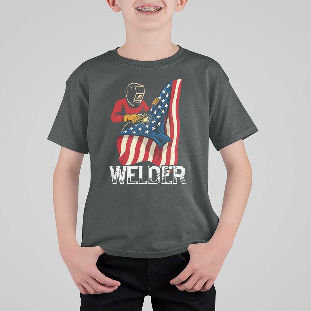 Welder Patriotic American Flag T Shirt For Kid - Wonder Print Shop