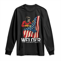 Welder Patriotic American Flag Long Sleeve Shirt - Wonder Print Shop