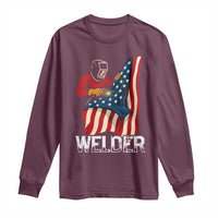 Welder Patriotic American Flag Long Sleeve Shirt - Wonder Print Shop
