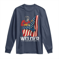 Welder Patriotic American Flag Long Sleeve Shirt - Wonder Print Shop