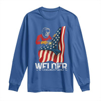 Welder Patriotic American Flag Long Sleeve Shirt - Wonder Print Shop