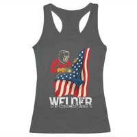 Welder Patriotic American Flag Racerback Tank Top - Wonder Print Shop