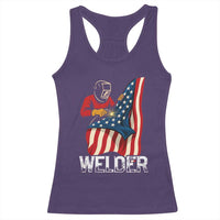 Welder Patriotic American Flag Racerback Tank Top - Wonder Print Shop