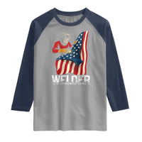 Welder Patriotic American Flag Raglan Shirt - Wonder Print Shop