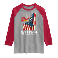 Welder Patriotic American Flag Raglan Shirt - Wonder Print Shop