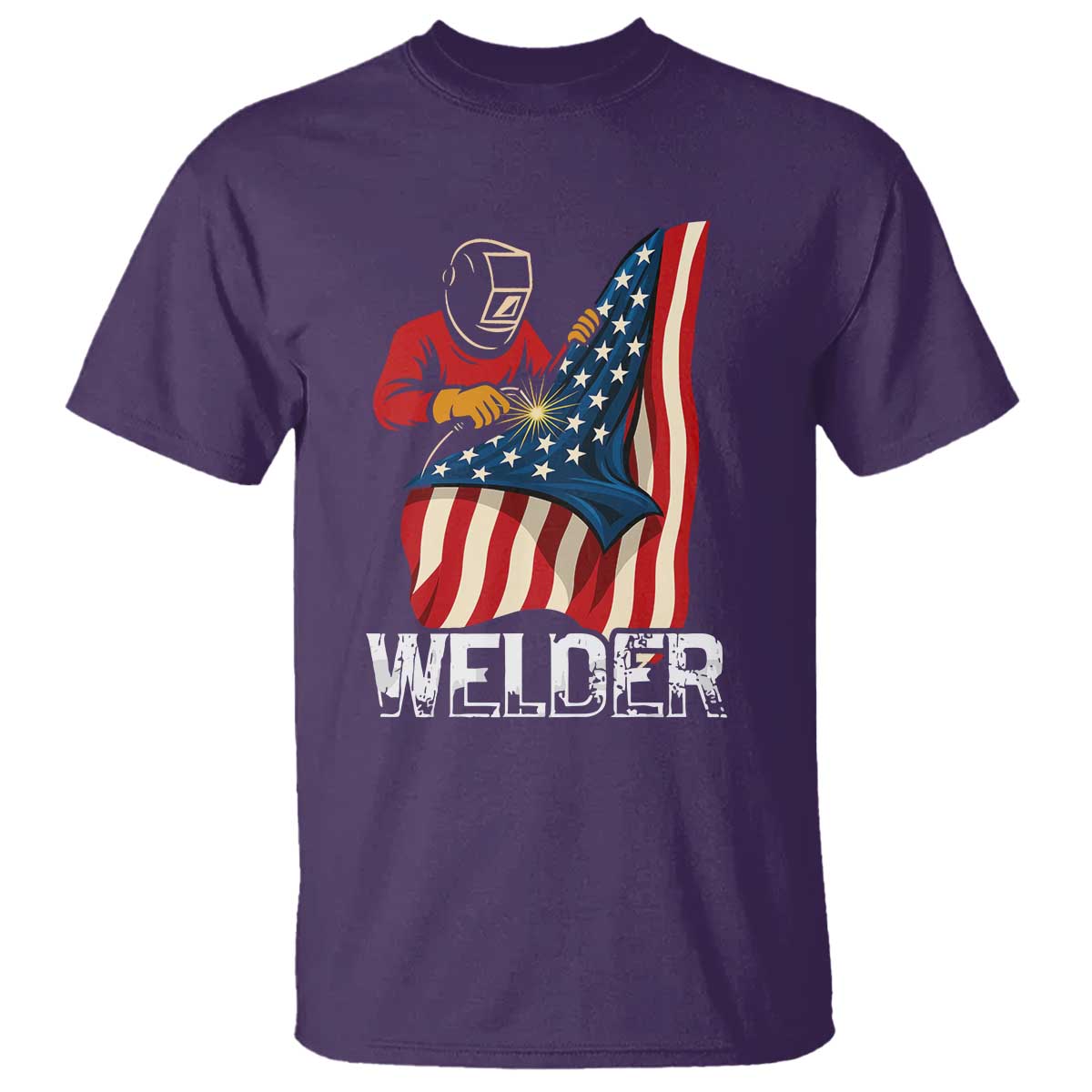 Welder Patriotic American Flag T Shirt - Wonder Print Shop