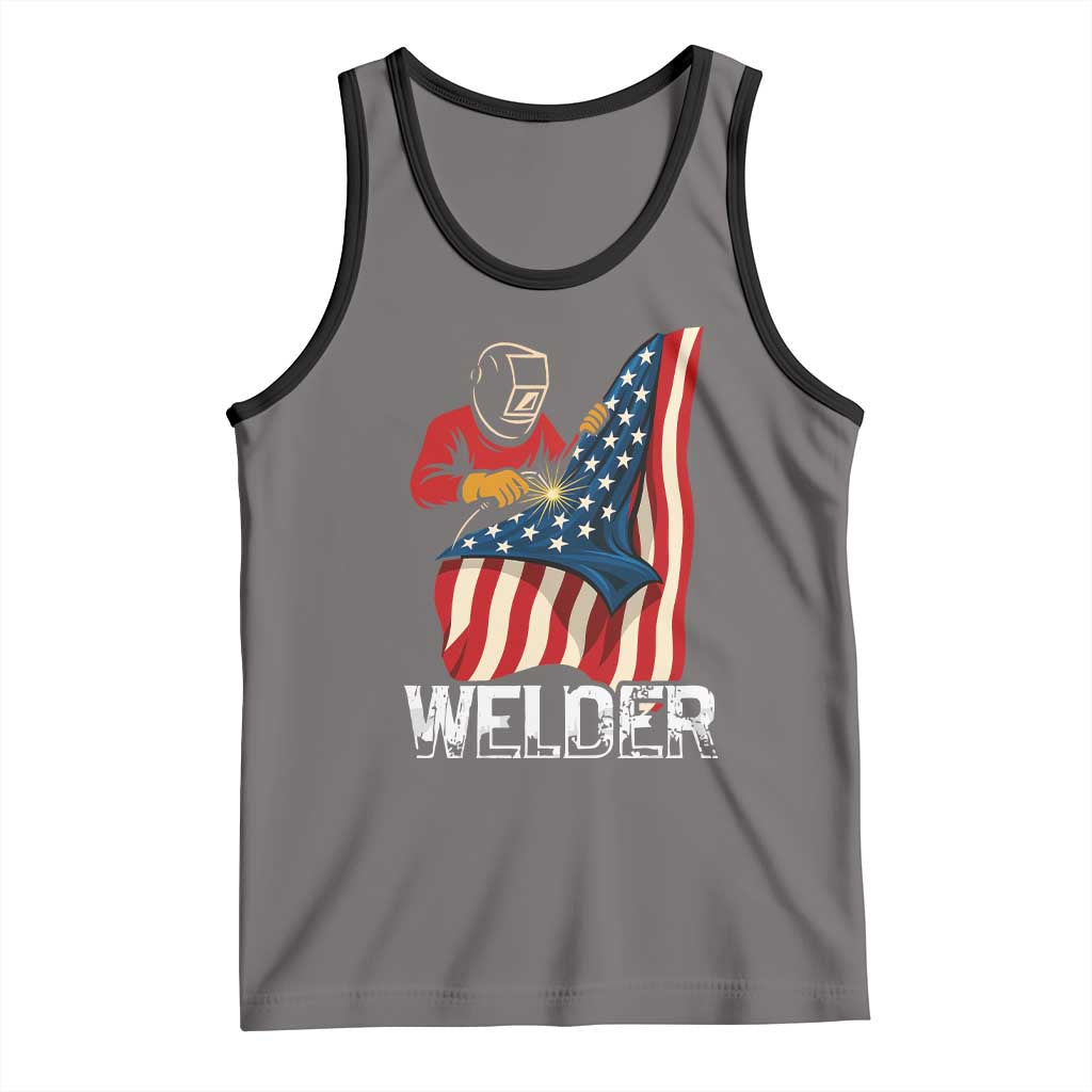 Welder Patriotic American Flag Tank Top - Wonder Print Shop