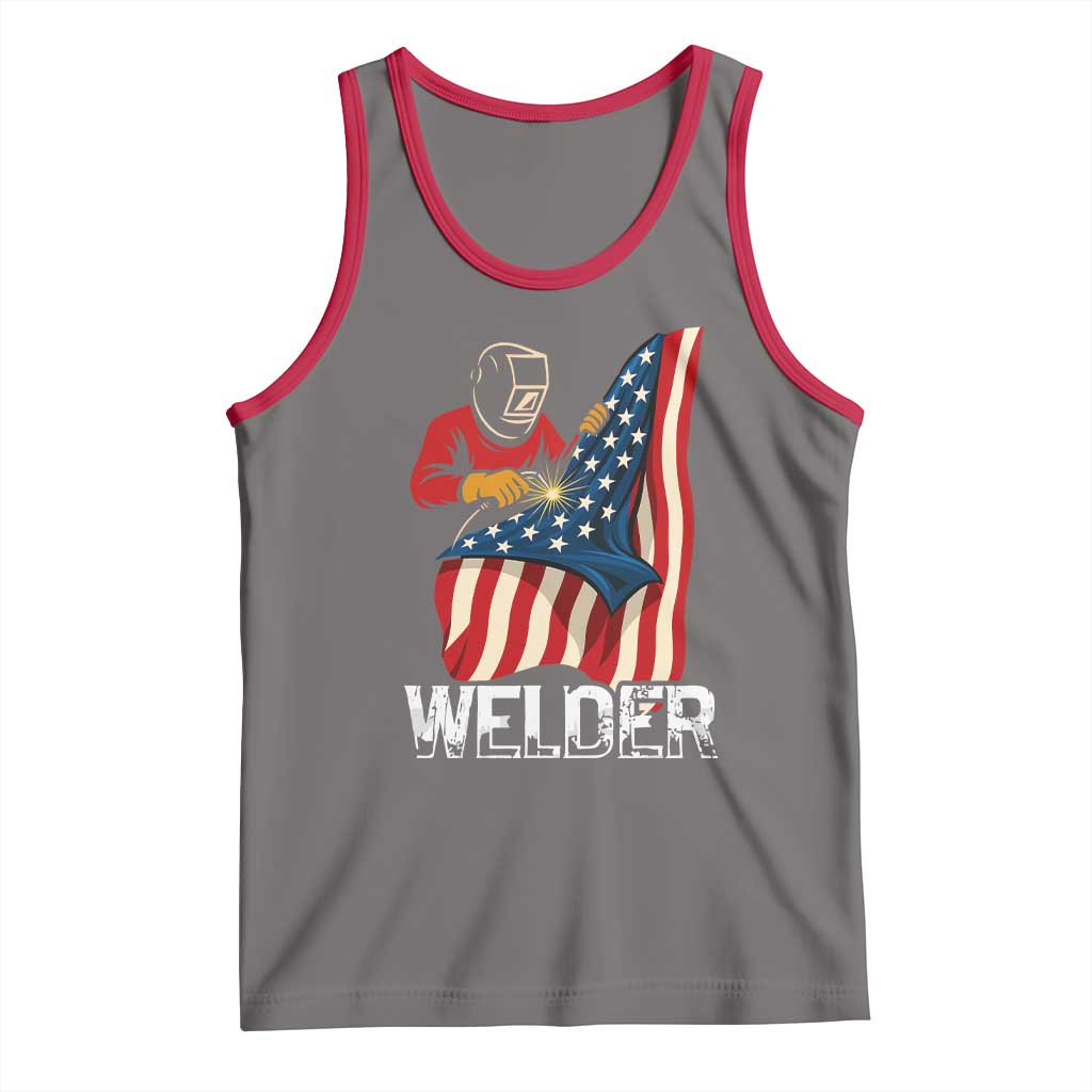 Welder Patriotic American Flag Tank Top - Wonder Print Shop