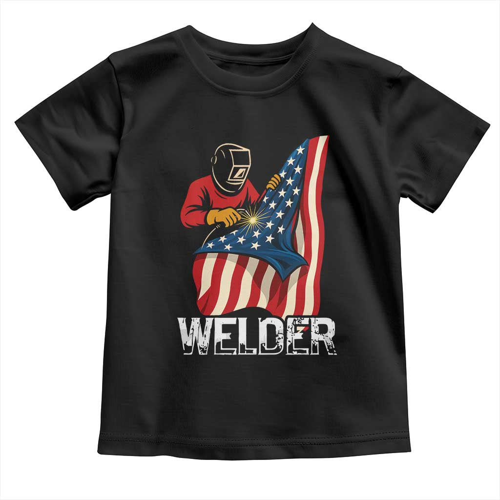 Welder Patriotic American Flag Toddler T Shirt - Wonder Print Shop